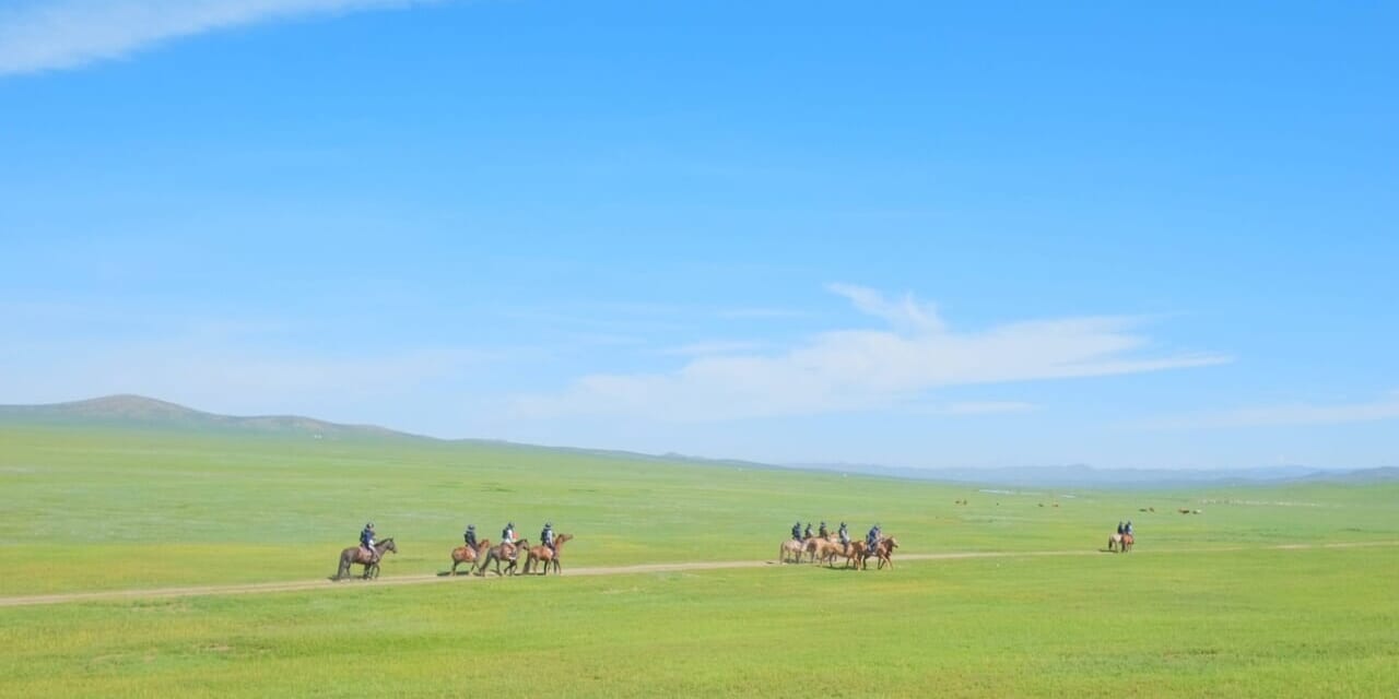 大草原で乗馬を楽しめます